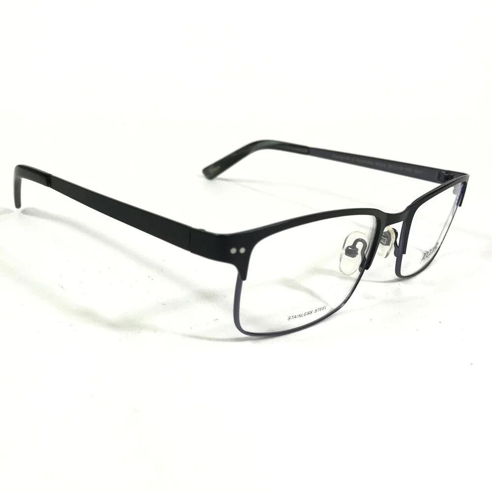 Iconik Eyeglasses Frames Miles C01 Black Gray Rectangular Full Rim 53-19-140